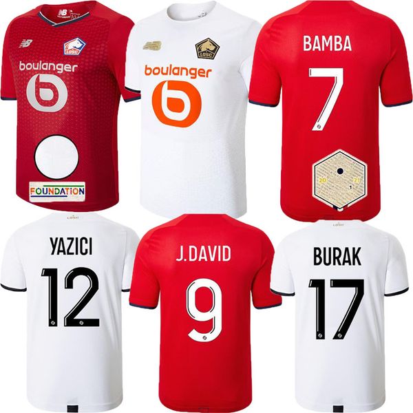 

maillots losc lille 21 22 soccer jerseys david fonte burak bamba yazici football shirts jikone r.sanches t.weah l.araujo botman celik xeka 2, Black;red