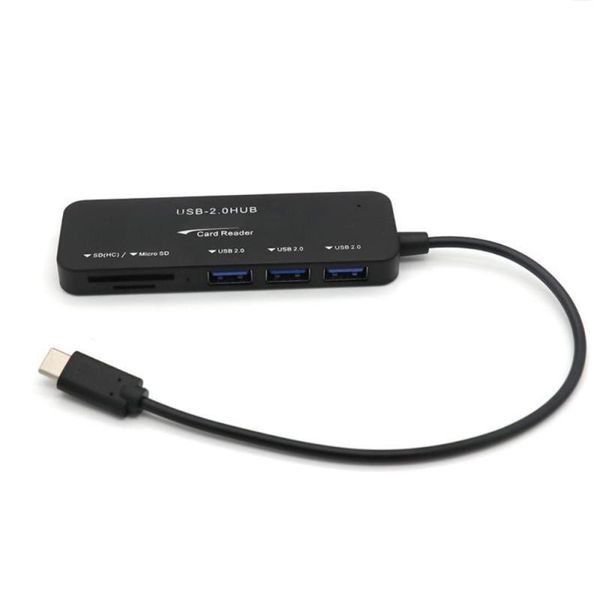 

hubs 3 in 1 type-c to usb hub ports splitter cable tf sd adapter card reader b5c3
