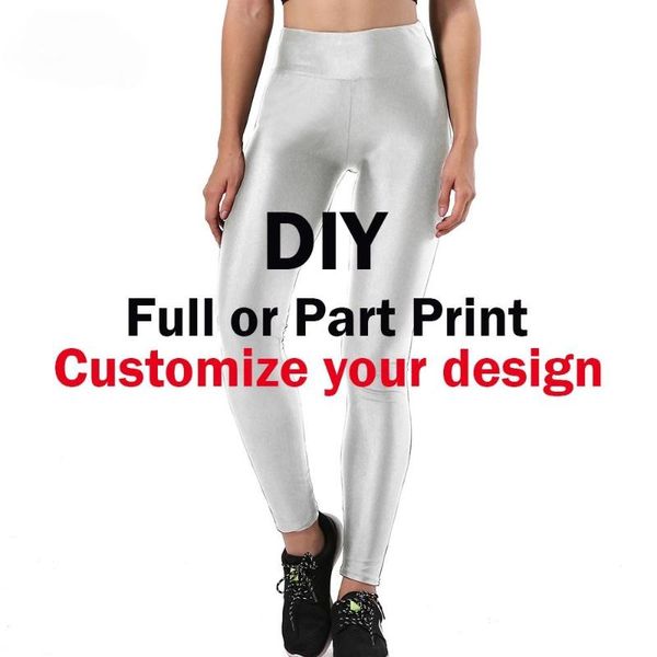 

women's leggings fashion diy custom 3d printed pants customize push up elastic fitness legins woman design trousers drop, Black