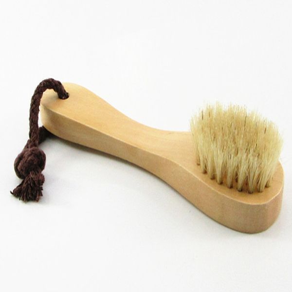Wholesale Coar Brisch Лицевая щетка для бритья Деревянная ручка для чистки лица щетки для уборки кожи Уход за кожей Инструмент для ухода за кожей может настроить логотип