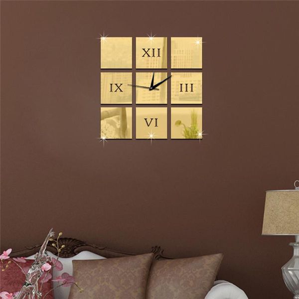 

wall clocks classic 3d diy mirror living modern design home room decoration time clock vintage #4j21