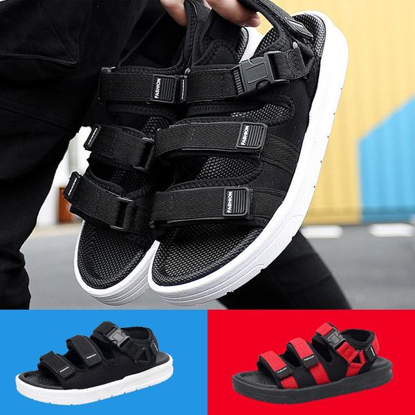 

sandals 2021 for mens shoes male black red fashion casual sport comfort slippers outdoor flat platform summer beach slides