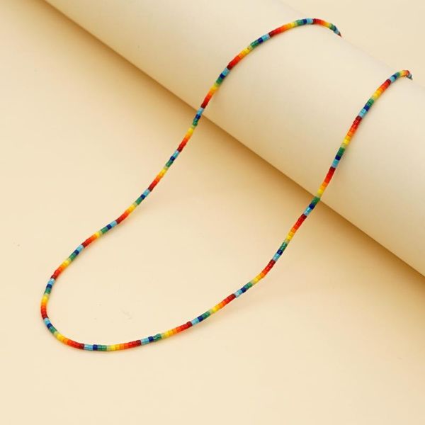 

chokers go2boho 2021 beaded necklace choker for women jewelry boho summer miyuki rainbow necklaces glass beads collares femme, Golden;silver