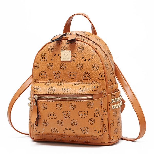 

new fashion women backpack pu leather retro female schoolbags teenage girl travel books rucksack shoulder bags