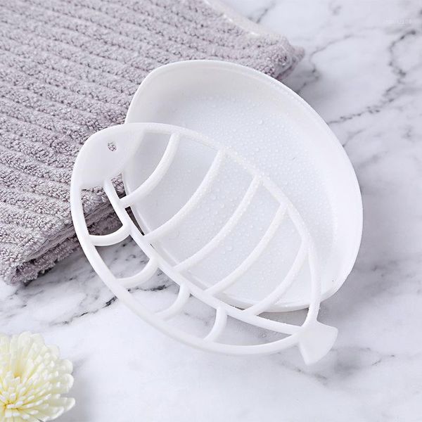 

bathroom storage & organization fish shaped 2-layers soap dish holder portable plastic decor1