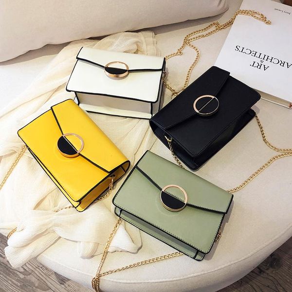 

evening bags mini square flip bag quality pu leather women's designer handbag chain shoulder messenger