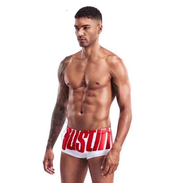 

corner four wind flat angle men' big letter beach swimming trunks, Red;black