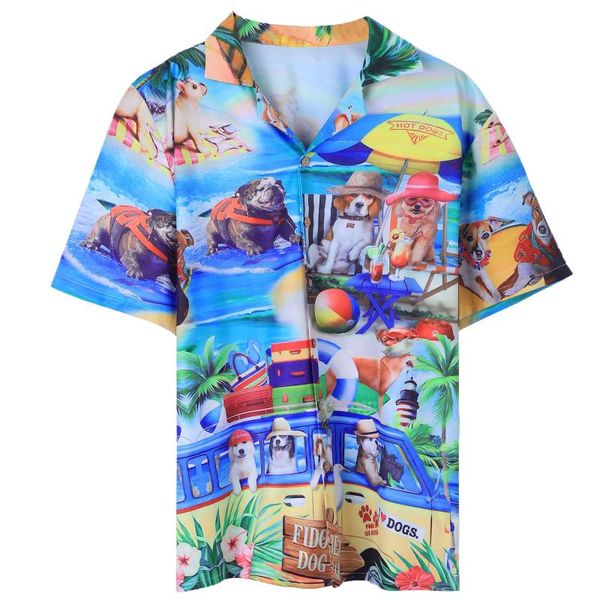 

men's casual shirts hawaiian short sleeve printing shirt summer lapel blouse loose fit bohemia holiday camisa hombre, White;black