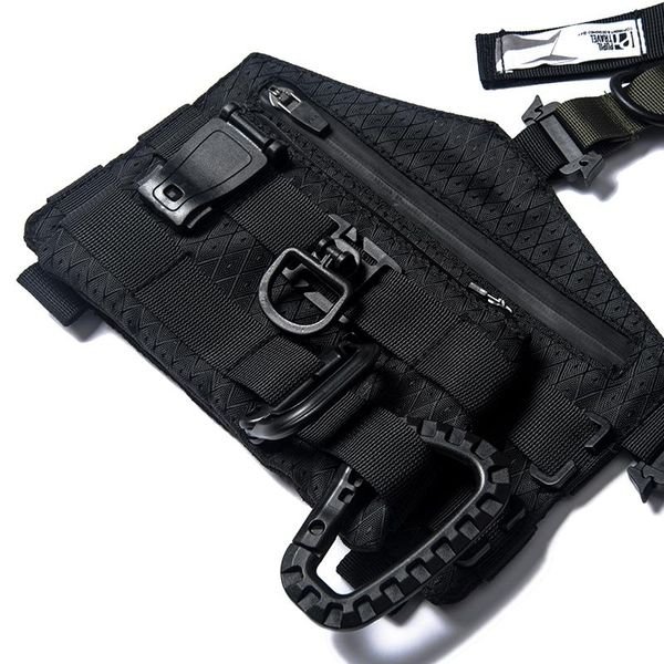 

wallets men's travel bag pupil sling portable functional kit molle ykk zipper techwear accessories streetwear futuristic, Red;black
