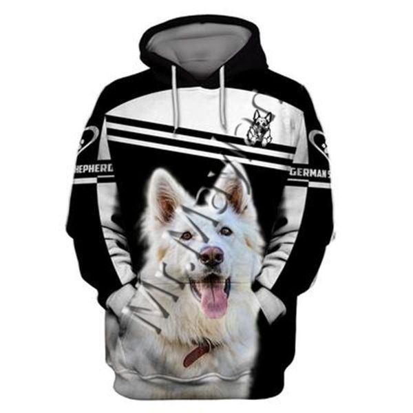 

men's hoodies & sweatshirts 3d graphic animals dog art german shepherd hoodie men/women casual streetwear sweatshirt pullover q65, Black