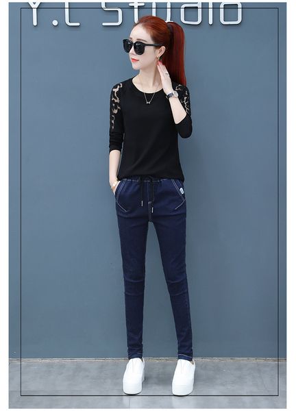 

women's t-shirt the lace white gauze hollow out all long sleeve t-shirt with sleeves render unlined upper garment to coat k13s