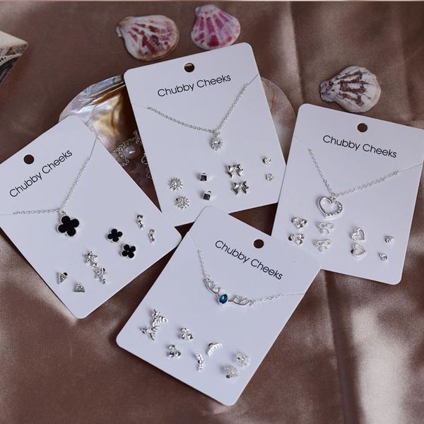 

korean student temperament silver plated heart necklace tiktok street, four leaf clover girl, Black