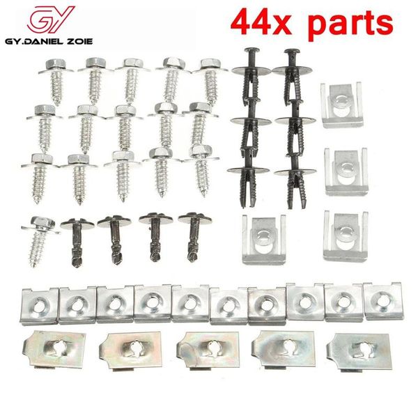 

44pcs durable tray front accessories under cover screw car engine undertray clip set splash guard metal fasteners for e46 other vehicle tool