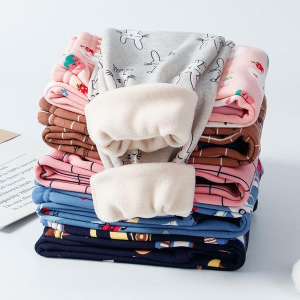 

trousers children velvet warm pants boys winter thickened single long johns girls inner wear leggings baby tights, Blue