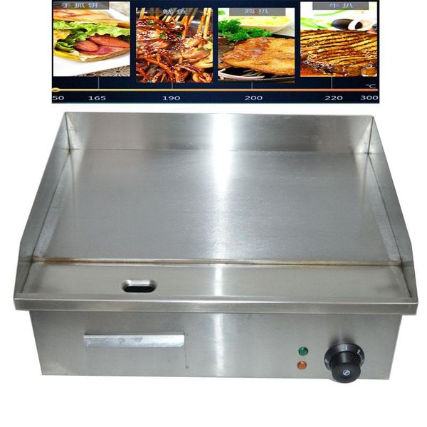 

stainless steel electric griddle grooved fried pans 220v fy-818a ovens