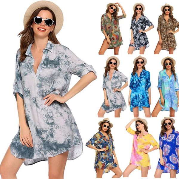 

women's blouses & shirts floral print women plus size retro splice loose daily blouse beach shirt dames kleding chemisier femme, White