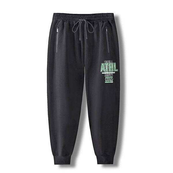 

men's pants high waist plus fat autumn casual large size sweatpants green pattern, Black