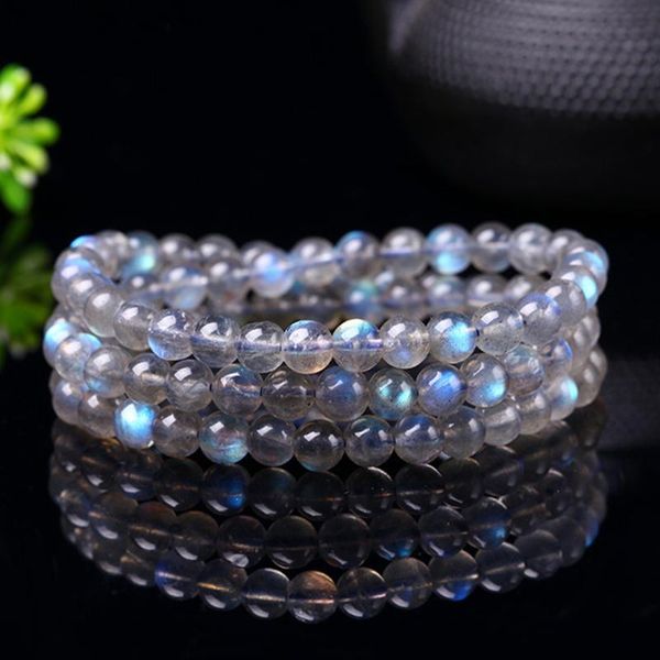 

beaded, strands fashion multilayer beaded labradorite bracelets for women energy 5a moonstone strand bracelet handmade nature stone bead jew, Black