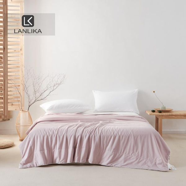 

lanlika 2021 women class a-pure color series summer quilt comforter soft twin queen king for maternal and child grade bedding comforters & s