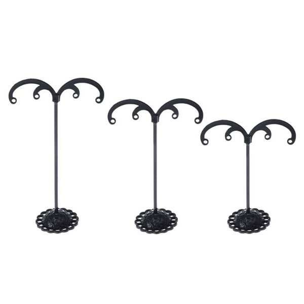 

jewelry pouches, bags 3pcs metal tree earrings necklace bracelet organizer display rack holder stands ( style/ black), Pink;blue