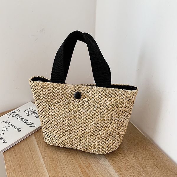 

women handbag summer beach bag rattan woven handmade knitted straw large capacity totes leather women shoulder bag bohemia new