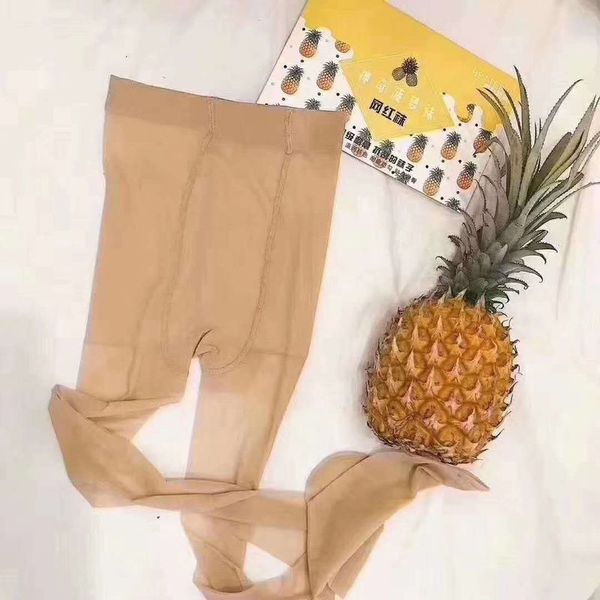 

socks summer net red pineapple panties silk stockings women's anti hook thin cut summer women's bottom stockings, Black;white