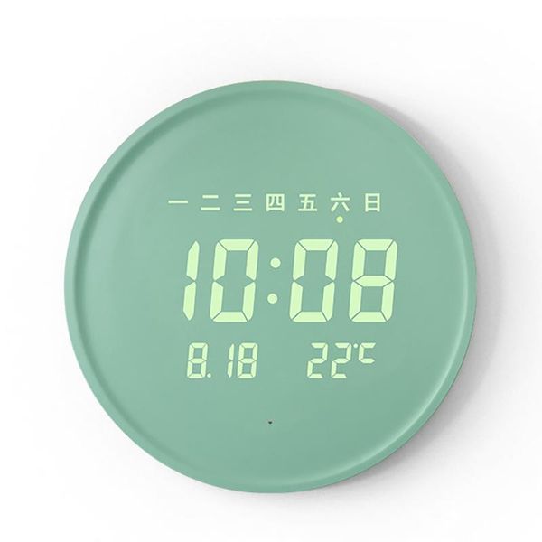 

wall clocks led electronic clock hanging silent calendars home decor nordic luminous watches living room decoration horloge