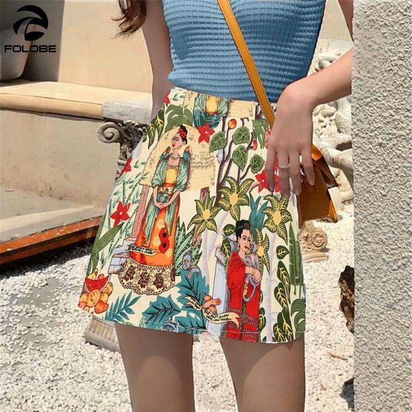 

skirts vintage 2021 ladies mini womens faldas mujer moda floral print summer cotton short a line, Black