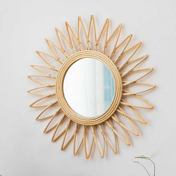 

mirrors nordic bamboo decorative mirror home decoration wall hanging round art