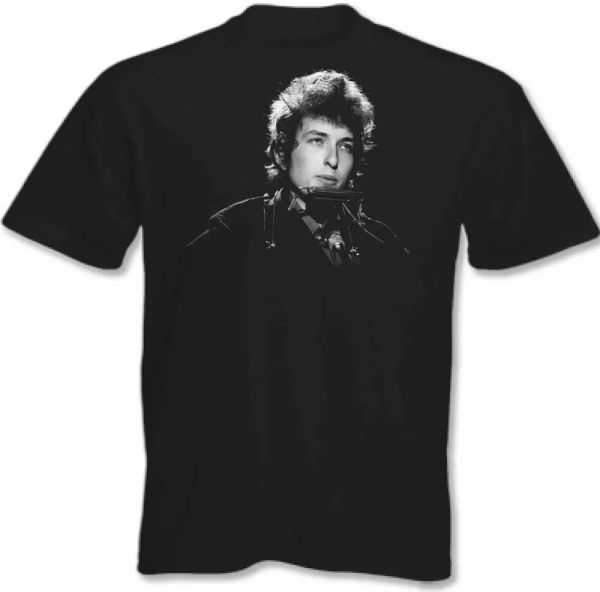 

bob dylan t-shirt mens acoustic guitar tee top, White;black