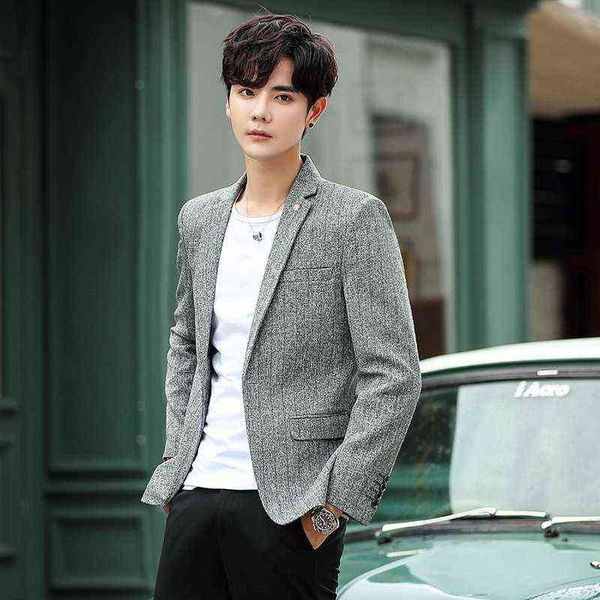 

luxury suits blaze korean slim fit casual small suit men's coat sprg and autumn is fashionable in the wt, Black