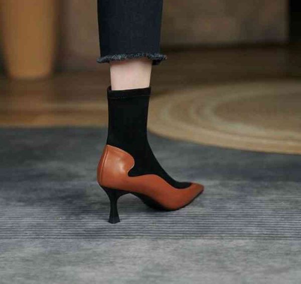 

boots fashion goblet heel pointed toe slim shoes t show party, Black