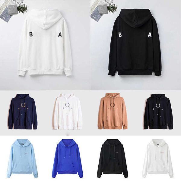 

designer hoodie mens womens hooded sweatshirts women men streetwear pullover sweatshirt long sleeve hoody loose hoodies 21ss high quality, Black