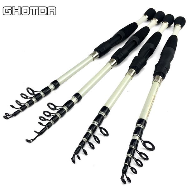 

mini lure rod ultralight telecopic spinning fishing carbon fiber material 2.4-1.6m fishingtackle boat rods