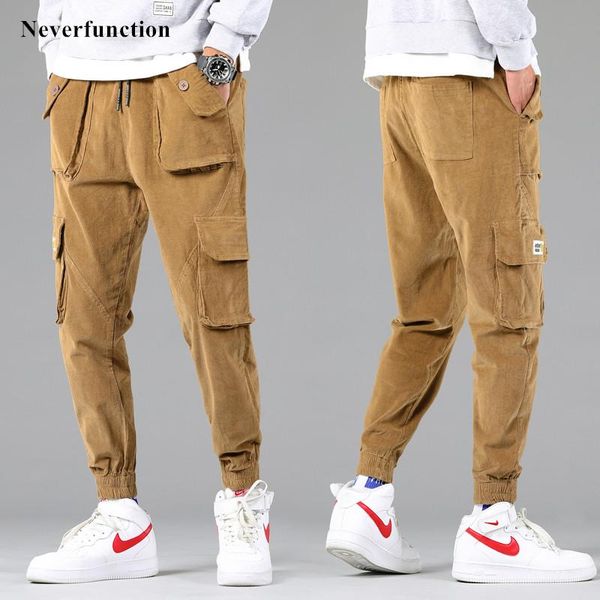

men's pants men fashion vintage baggy corduroy japanese streetwear harajuku khaki armygreen black male cargo jogger sweatpant