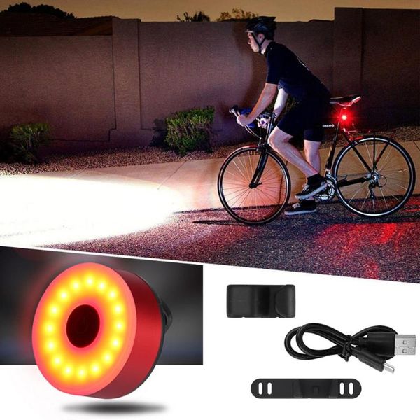 

bike light group intelligent induction bicycle tail brake usb rechargeable waterproof fietslicht 50a21 lights