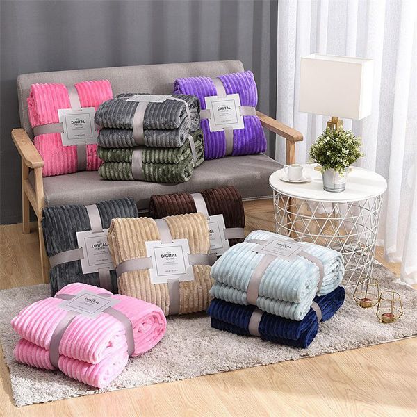 

blankets fleece flannel blanket plush solid color bed covers for sofa soft plaid throw bedspread the couch