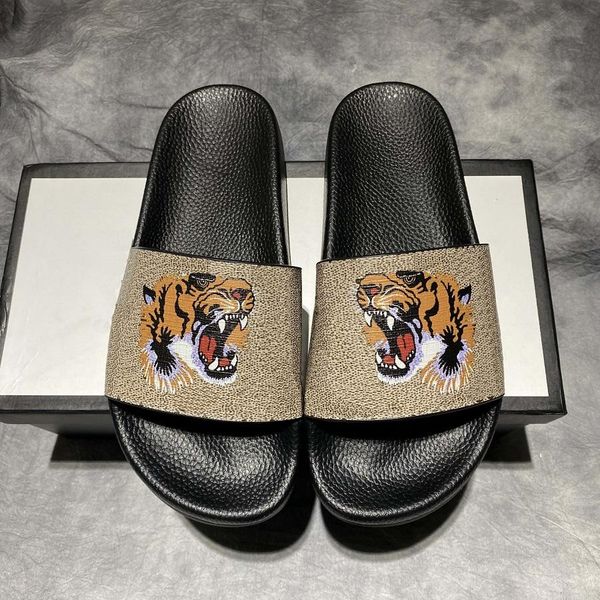 

stylish slippers tigers fashion classics slides sandals men women beach shower room l shoes tiger cat design summer huaraches home011 2, Black