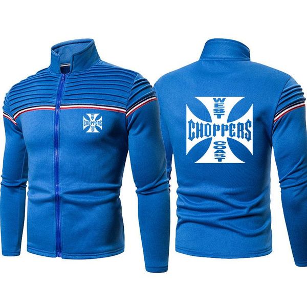 

men's jackets 2021 mens sportswear west choppers print fashion casual zipper jacket 100% cotton men clothing, Black;brown