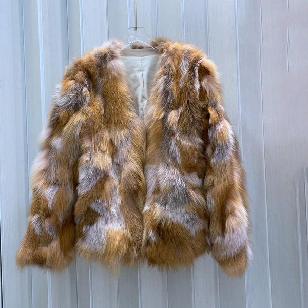 

women's fur & faux 2021 ladies real red coat v collar colorful fashion women winter jackets outerwear female clothing, Black