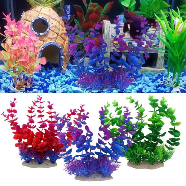 

decorations simulated water grass aquarium ornament artificial underwater plants wealthy glass fish tank decor