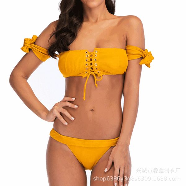 

new swimsuit women 2021 bikini bra tie sexy, White;black