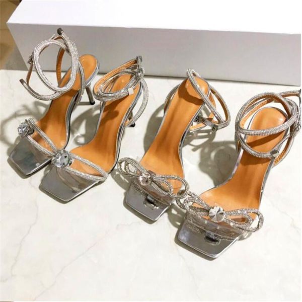 

dress shoes summer women's square toe pvc crystal rhinestone butterfly wedding banquet high heel transparent sandals, Black