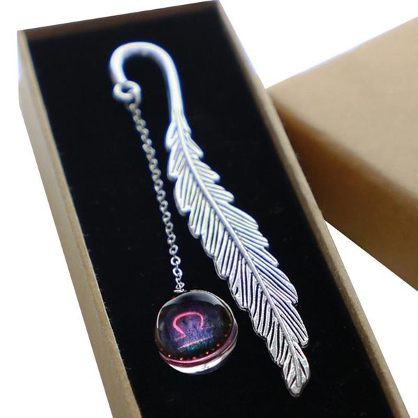 

bookmark noctilucent 12 constellation pendant metal book mark stationery gift