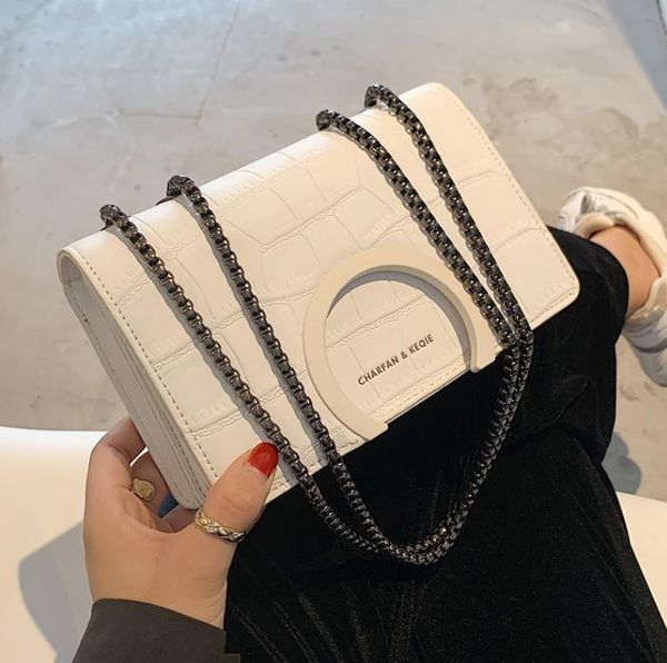 

autumn/winter women's bag fashion versatile chain crossbody textured shoulder bags