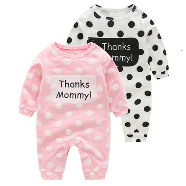 

cute kids spring autumn dot baby boy girl newborn rompers clothes, Blue