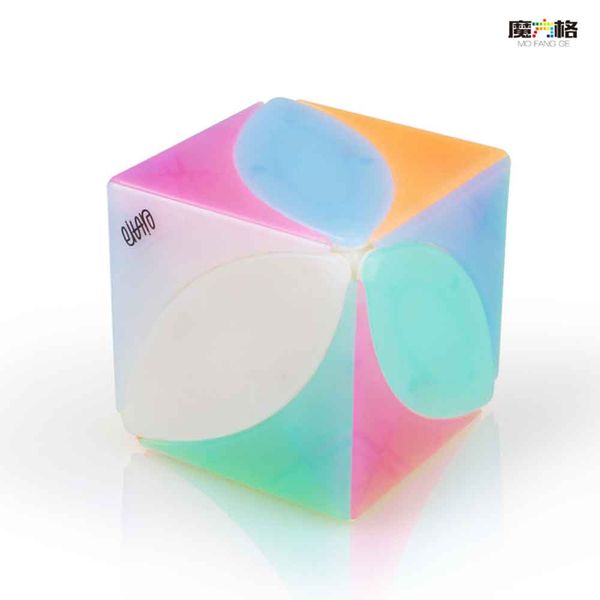 

QiYi MoFangGe Maple leaf shape speed cube Square IVY Stickers Magic Cube skewb puzzle turning education kids toys