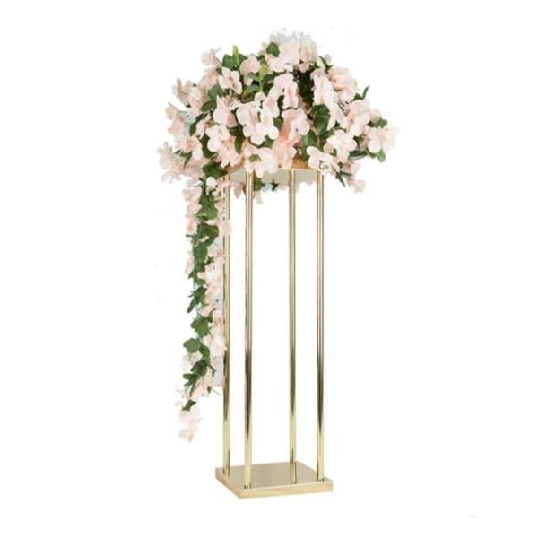 

candle holders 13pcs)wedding flower vase metal stand gold column elegant wedding table centerpiece decoration