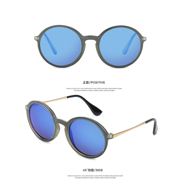 

sunglasses polaroid mirror lenses blue fashion 2021 polorized decorative lady trending products round with steampunk glasses, White;black