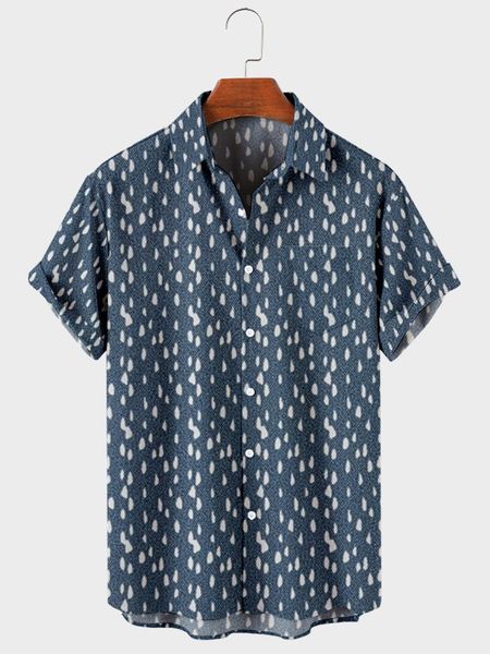 

men's casual shirts 2021 simple stripe pattern 21 digital printing loose large button short sleeve cardigan shirt, White;black